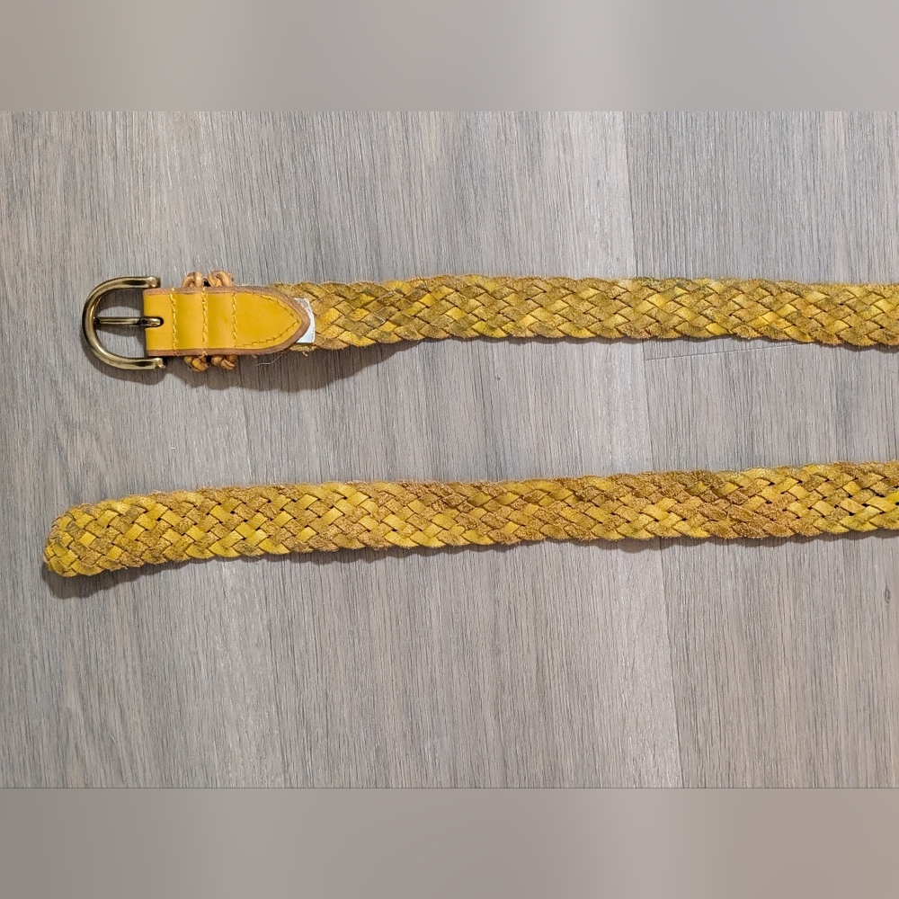 Vintage Braided Yellow Leather Belt - Preloved - Picture 7 of 7